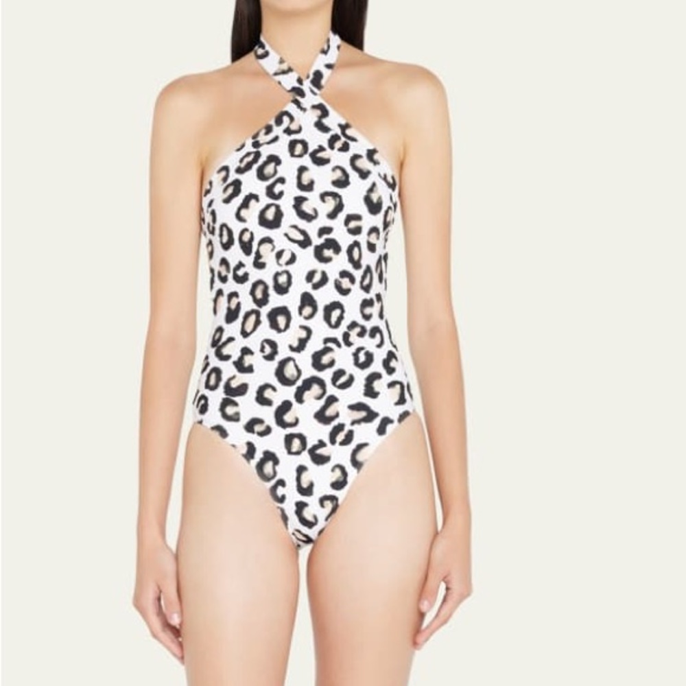 ALAIA LEOPARD PRINT ONE PIECE SWIMSUIT EU SIZE 42 US SIZE  10 NWOT